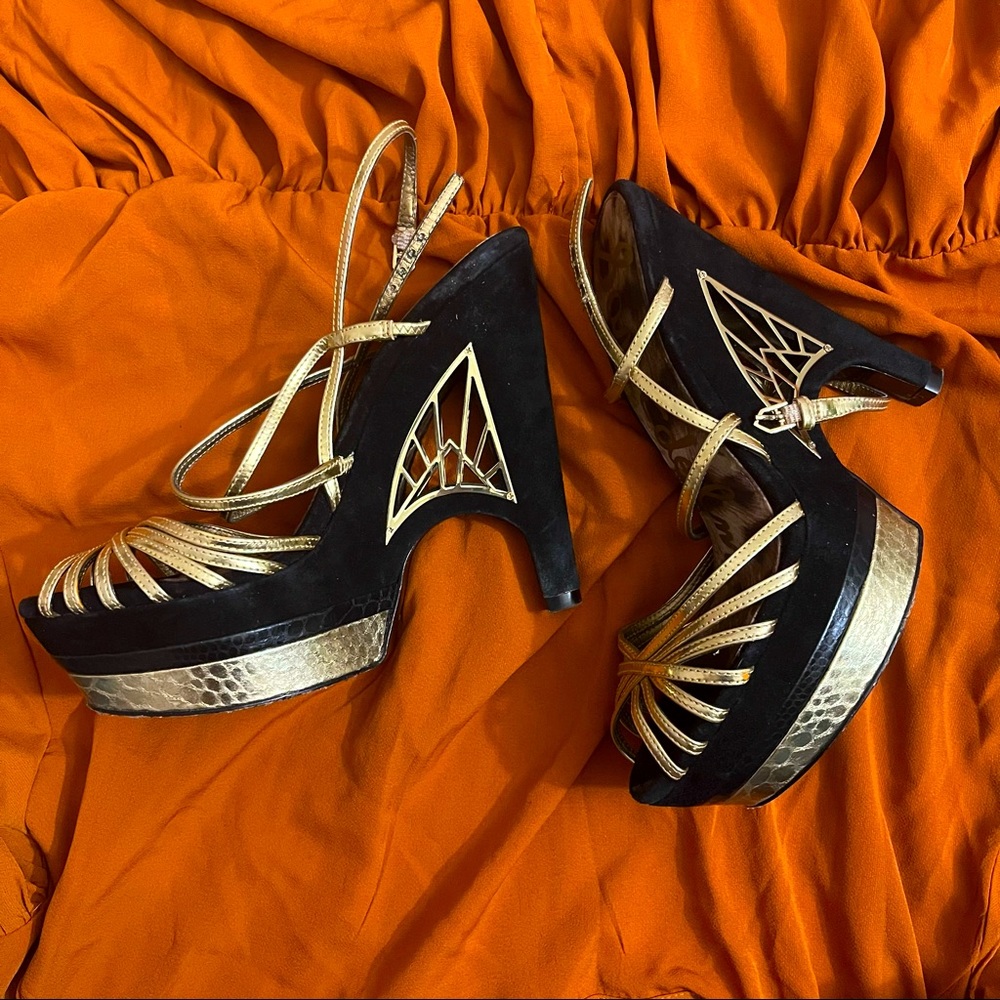 Black/Gold Sam Edelman Heels